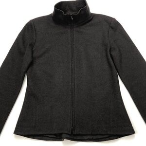 LIDA Baday dark soft brown 100% wool lined zip jacket Size 8